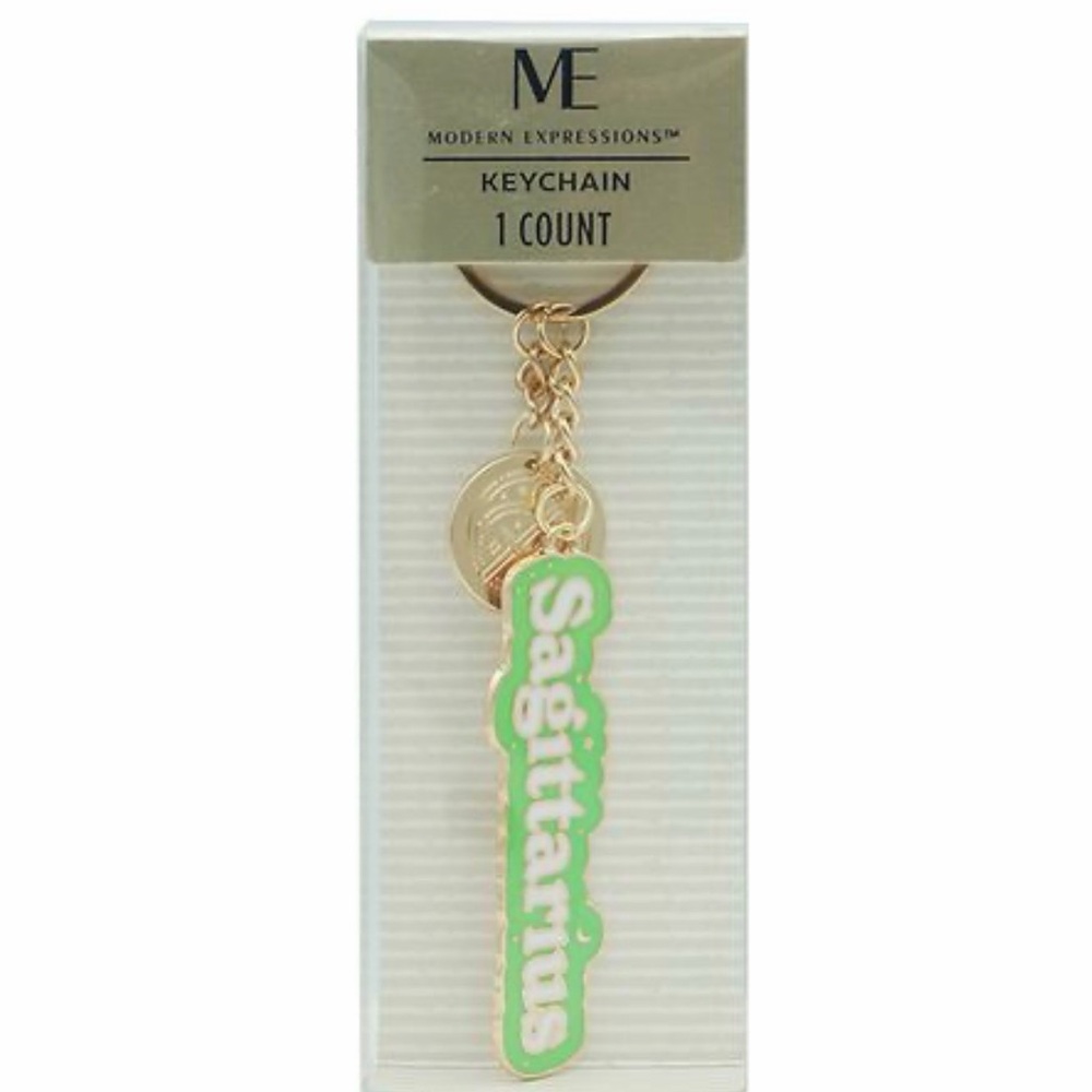 Sagittarius‎ Keychain with Gold Charm